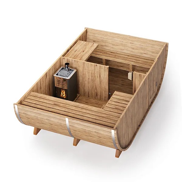 Баня-бочка овальная 2,4 метра двухсекционная со входом с торца в Майкопе